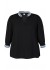 Zhenzi Caya 499-Blouse 3/4 - Sort stribet bluse med broderi 200499 Black