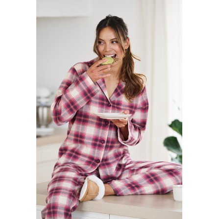 Missya Check Flannel Pyjamas - Ternet pyjamas 14487 Potent Purple