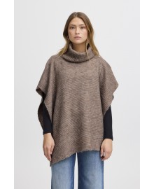 Ichi IABALOU PO - Beige poncho 20119781 Sugar Almond