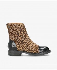 Shoedesign Copenhagen DAHLIA SPA - Leopard støvle med lak detalje 64039118 Suede-patent Leopard