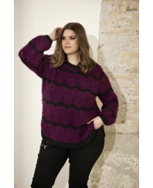 Zhenzi Aada 444-Pullover - Vinrød strik 200444 Plum