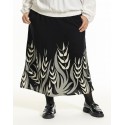 Gozzip GGusti Skirt - Sort nederdel med blad mønster G245048 Black