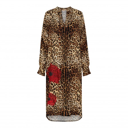 MARTA MdcEloise Dress - Leopard printet kjole 32159 Moro Red Flower