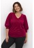 Kaffe Curve KCcacanna Blouse - Rød velour bluse 10581210 Haute Red CC