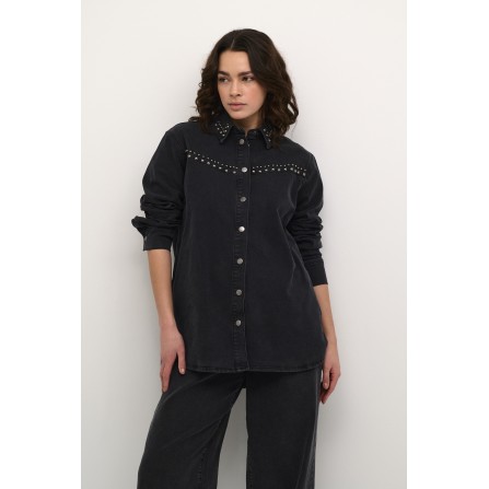 Kaffe KAlouise Denim Shirt - Grå skjorte med nitter 10509319