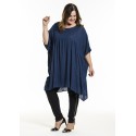 Gozzip GSofie Oversize Tunic - Blå tunika med Lurex stribe G246054 Blue