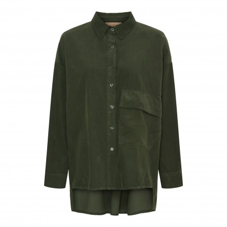 MARTA MdcGiselle Shirt - Grøn fløjlsskjorte 248056 Military3089