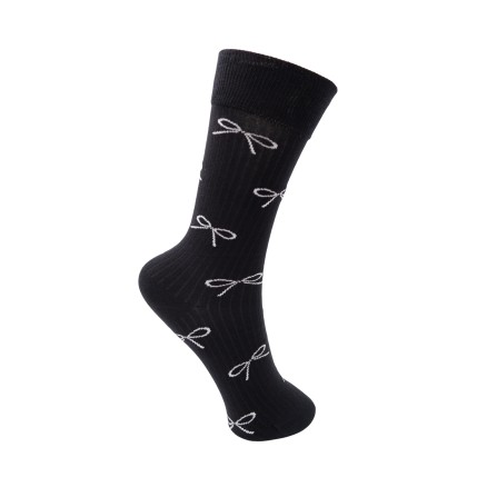 Black Colour BCMINDY DOW SOCK - Sort strømpe med sløjfe 4307 Black