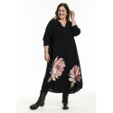 Gozzip GHenny Dress - Sort kjole med pink blomst G246019 Black