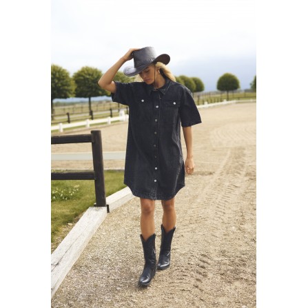 Kaffe KAemma Denim Shirt Dress - Grå kjole 10552347 Medium Grey Denim