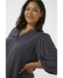 Kaffe Curve KCanya Blouse - Grå bluse 10583226 Black Oyster