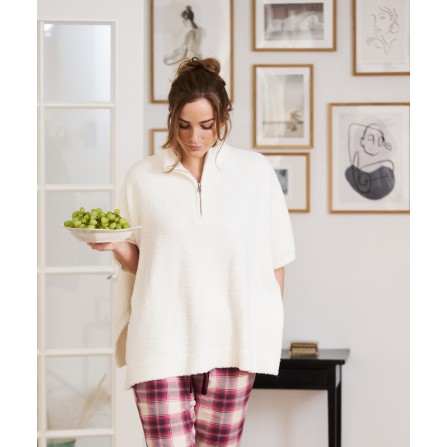 Missya Comfy Poncho - Off white poncho 14890 Ivory