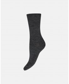 Decoy Ankle Sock Doubleface -  Grå uld ankelstrømpe 21219 Dark Grey Melange