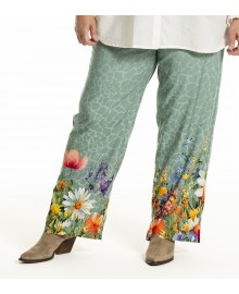 Gozzip GImane Pants - Mintgrøn buks med blomster print G251028 Green