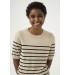 Kaffe KAlizza Striped Knit - Kortærmet stribet strik 10508410 Feather Gray Melange/Black