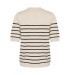 Kaffe KAlizza Striped Knit - Kortærmet stribet strik 10508410 Feather Gray Melange/Black
