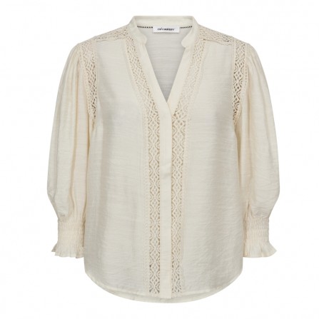 Co'Couture CarynCC SS Shirt - Off-white skjorte med blonde 35787 Off White