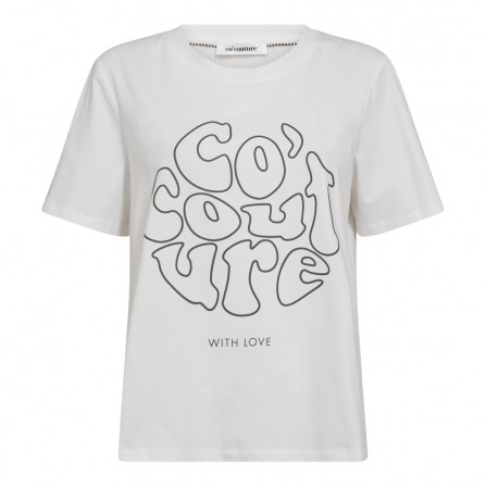 Co'Couture SiaraCC Tee Tee - T-shirt med vinrødt print 33148 WhiteBurgundy