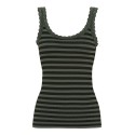 Tim&Simonsen ISA stripe dark rib top - Grøn/sort stribet top TS1CS962 Nero/Oliva