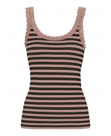 Tim&Simonsen ISA stripe dark rib top - Rosa/sort stribet top TS1CS962 Nero/Rosa Antico