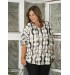 Gozzip GElissa Oversize Blouse - Sort printet bluse G252010 Offwhite-Black-Clay