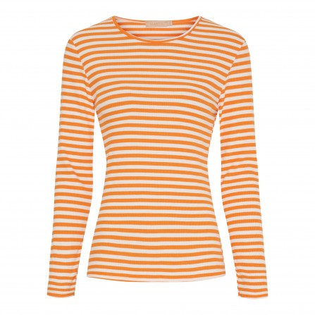 Marta MdcJosiane LS Tee - Orange stribet t-shirt 49066 Arancio/Greggio