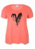 Zhenzi Fenn 713-T-shirt S/S - Koral t-shirt med print 200713 Coral Poppy