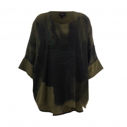 Gozzip GSvanhildr Blouse - Grøn printet bluse G252068 Olive