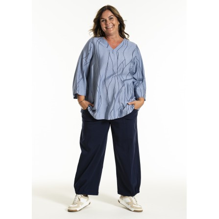 Gozzip GSvanhildr Blouse - Blå printet bluse G252068 Blue