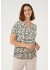 Kaffe Kabella Jersey Blouse - Sort/sand printet t-shirt 10508467 Black_Sand Graphic Dot