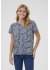 Kaffe Kabella Jersey Blouse - Sort/blå printet t-shirt 10508467 Black/Blue Graphic Dot