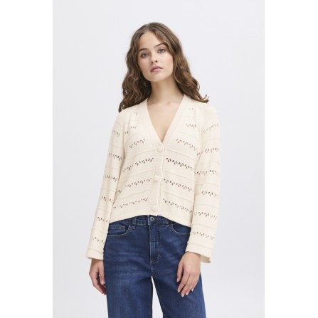 ICHI IHLALUHA CA4 - Cremefarvet cardigan 20122867 Birch