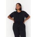 Wasabi WA-SABINA 38 Sort t-shirt med skrift på fronten W20348 Black