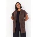 Wasabi WA-SABINA 44 - Brun kortærmet cadigan W20354 Hot Fudge