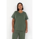 Wasabi WA-SABINA 38 - Grøn t-shirt med skrift på fronten W20348 Thyme