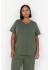 Wasabi WA-SABINA 38 - Grøn t-shirt med skrift på fronten W20348 Thyme