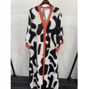 Marta MdcStefania Dress - Sort/hvid printet kjole med kontrast kant 7176 Nero2541tps