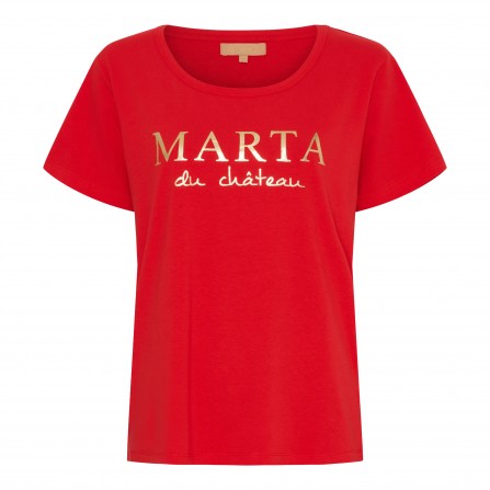 MARTA MdcJeanette Tee - Rød T-shirt med guld tryk MT-002-S Red