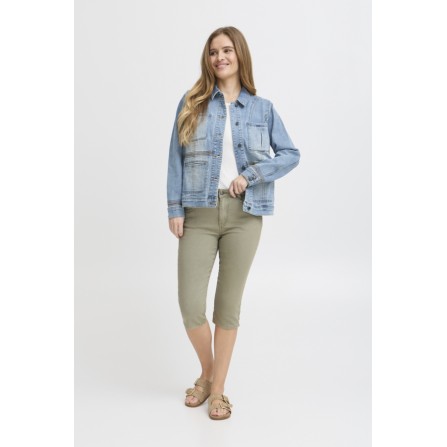 Pulz PZROSITA HW Capri - Grønne capri bukser 50208876 Vetiver