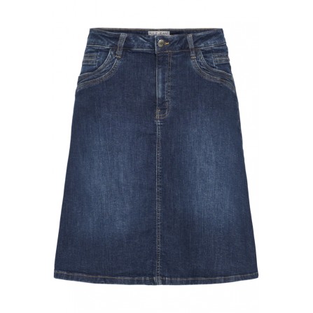 Pulz PZKATJA HW short skirt - Denim nederdel 50208832 Dark Blue Denim