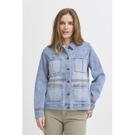 Pulz PZKSANDRA Denim Jacket - Cowboy jakke 50208647 Light Blue Denim