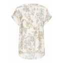 Fransa FRTINE BL 2 - Grøn blomstret bluse 20615566 Whisper White W. Agave Green