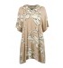 Gozzip GDinne - Sandfarvet tunika med blomster G253048 Flower Print