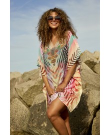 Zhenzi Zh-Myri 860-Beach Cover S/S - Pink strandkjole 200860 Rasberry