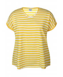 Zhenzi ALBERTA 716-T-shirt S/S - Stribet t-shirt 200716 Daffodil Yellow