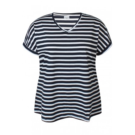 Zhenzi ALBERTA 716-T-shirt S/S - Stribet t-shirt 200716 Navy