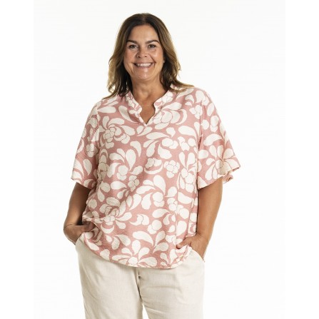 Gozzip GKathja Blouse - Rosa/hvid printet bluse G253080 Peach Rose