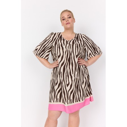 Wasabi WA-MANDIE 4 - Zebra printet kjole W10414 Hot Fudge Combi