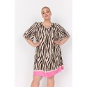 Wasabi WA-MANDIE 4 - Zebra printet kjole W10414 Hot Fudge Combi