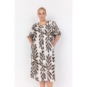 Wasabi WA-MARTA 8 - Kjole med blad print WA10424 Hot Fudge Combi